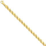 14K 20 inch 7.3mm Hand Polished Fancy S-Link with Fancy Lobster Clasp Chain LK675