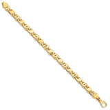 14K 20 inch 7.3mm Hand Polished Fancy S-Link with Fancy Lobster Clasp Chain LK675