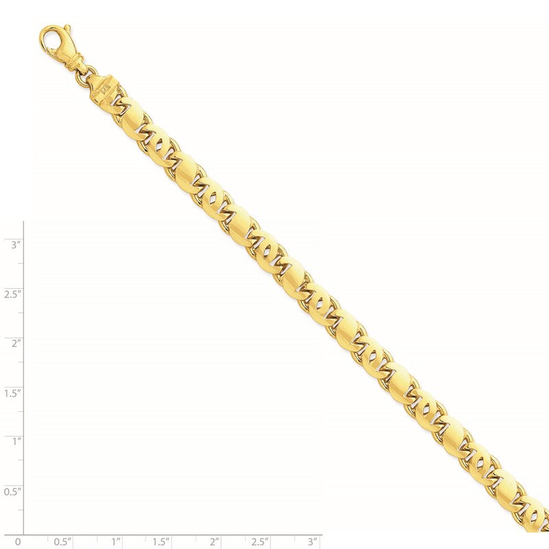 14K 20 inch 7.3mm Hand Polished Fancy S-Link with Fancy Lobster Clasp Chain LK675