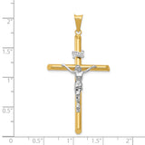 14k Two-Tone Polished INRI Crucifix Pendant K6289