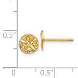 14k Diamond-Cut Sand Dollar Post Earrings M1592