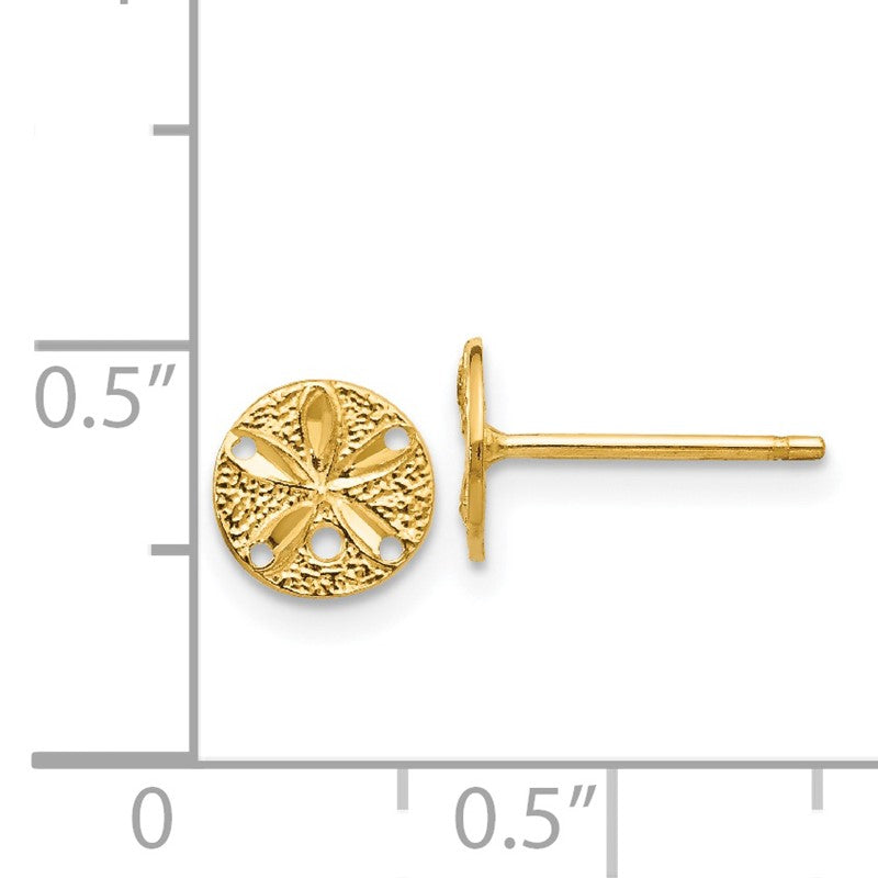 14k Diamond-Cut Sand Dollar Post Earrings M1592