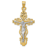 14k Two-tone Diamond-cut Crucifix Pendant C2005