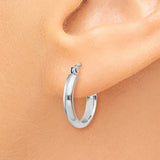 14k White Gold 2.75x16mm Polished Tube Hoop Earrings TC648