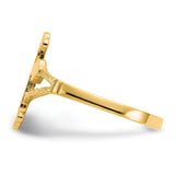 14k Polished Cross Ring D77