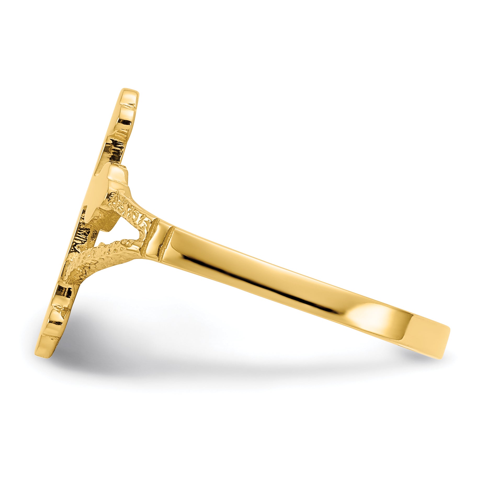 14k Polished Cross Ring D77
