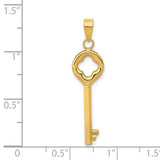 14K Polished 3-D Key Charm K4701
