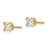14k AA Quality Complete Princess-cut Diamond Stud Earrings XAP4AA