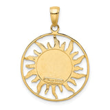 14k Diamond-cut Sun with Moon and Stars Charm M475