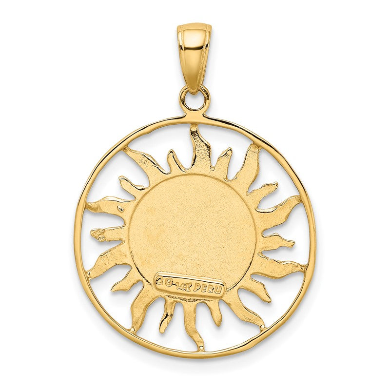 14k Diamond-cut Sun with Moon and Stars Charm M475