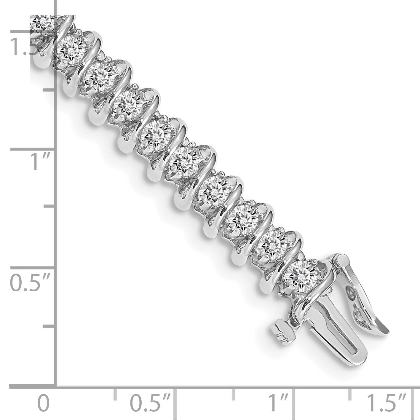 14k White Gold Complete 3.72 carat Round A Diamond Fancy Spiral 7 inch Tennis Bracelet X2005WA