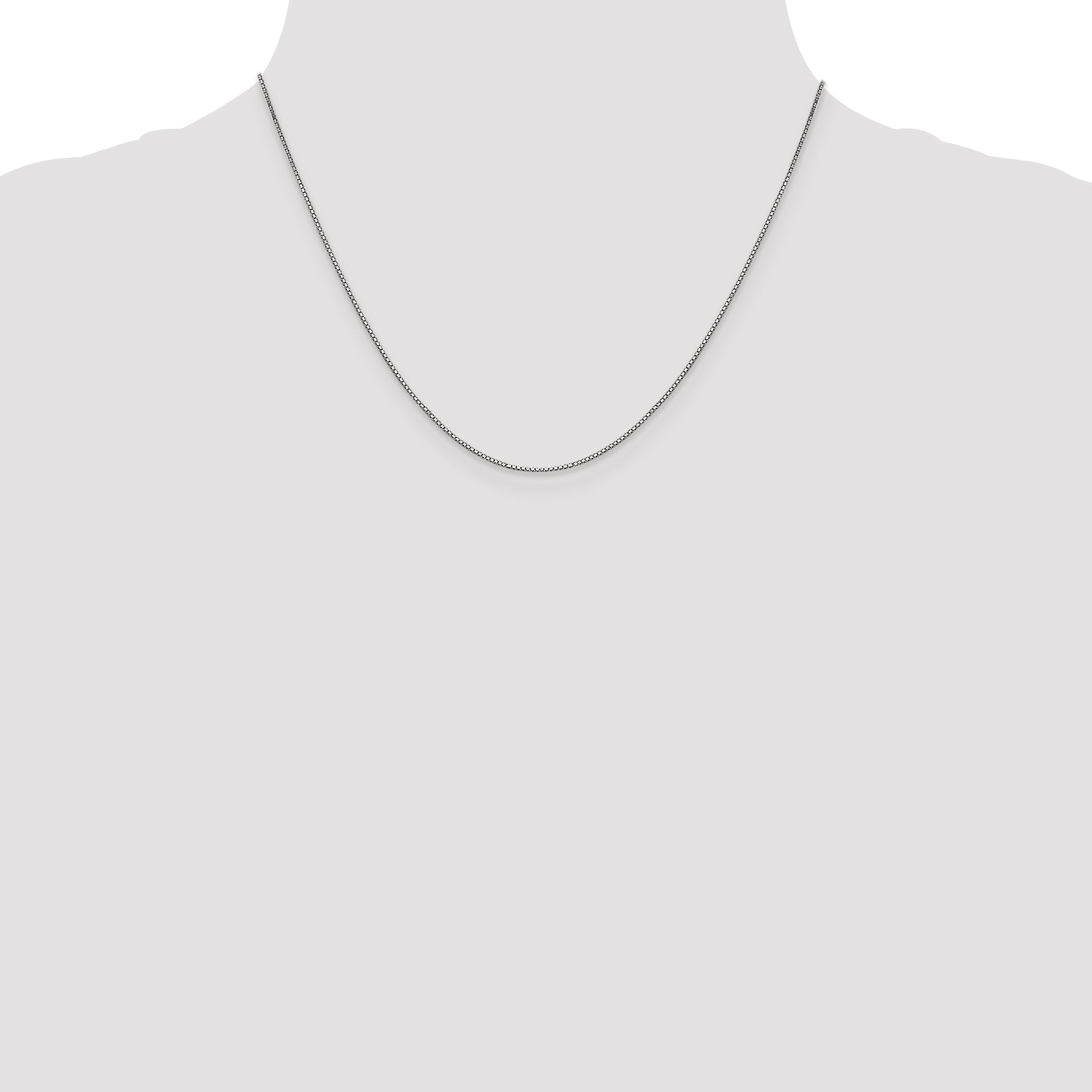 14K White Gold 26 inch .9mm Box with Lobster Clasp Chain WLB