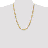 14K 26 inch 6.25mm Flat Figaro with Lobster Clasp Chain FFL160