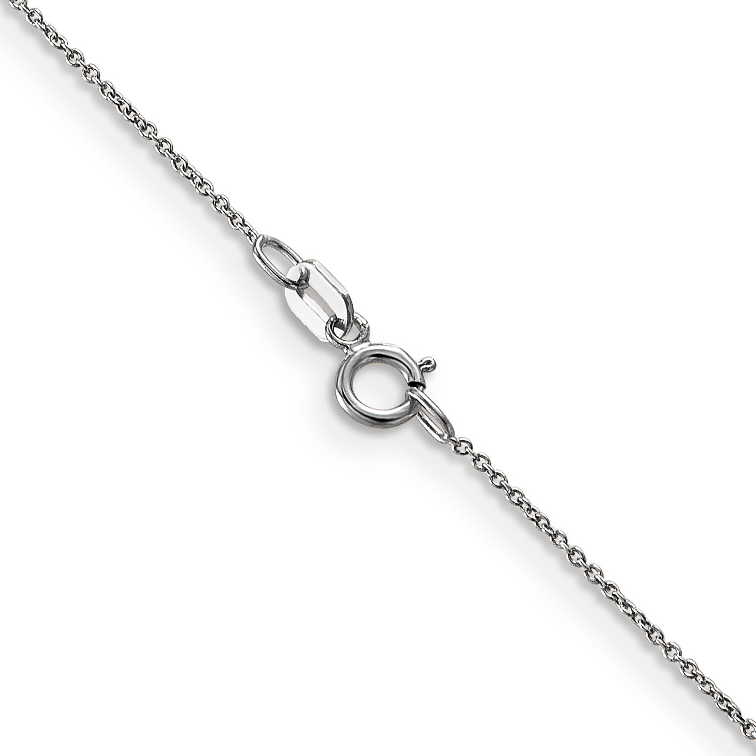14K White Gold 14 inch .75mm Cable with Spring Ring Clasp Pendant Chain PEN143
