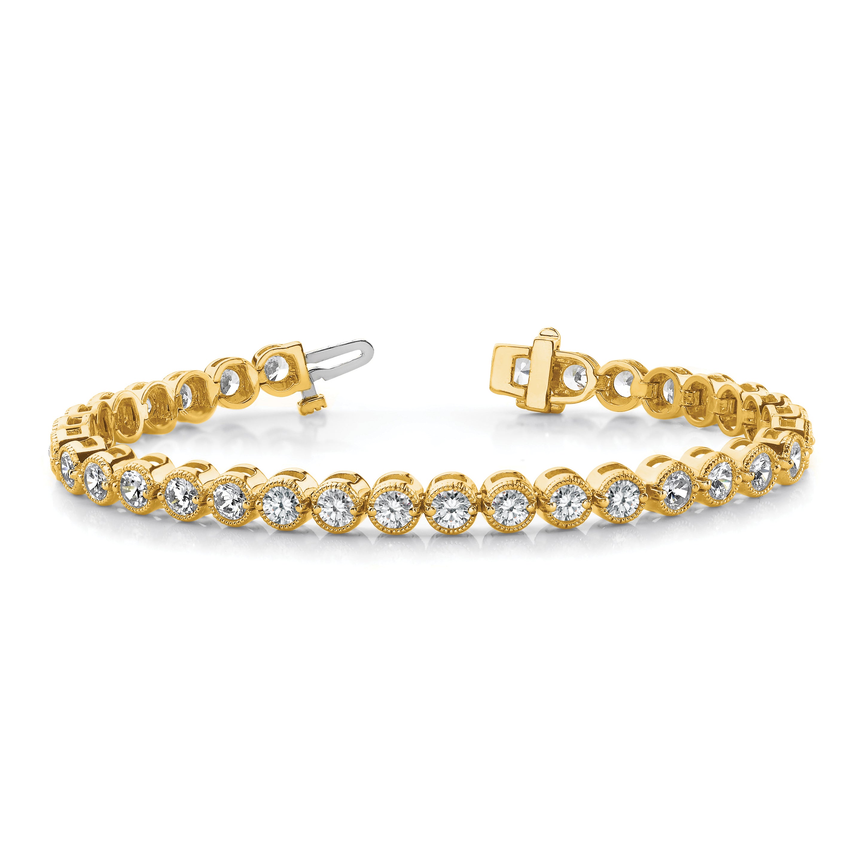 14k Complete 3.06 carat Round A Diamond 2-prong 7 inch Tennis Bracelet X2898A