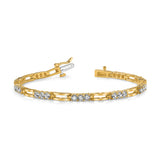 14k Complete 1.5 carat Round AA Diamond Paperclip Link 7 inch Tennis Bracelet X787AA