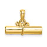 14k 3-D Hollow Polished DIPLOMA Pendant C2224