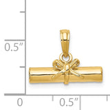 14k 3-D Hollow Polished DIPLOMA Pendant C2224