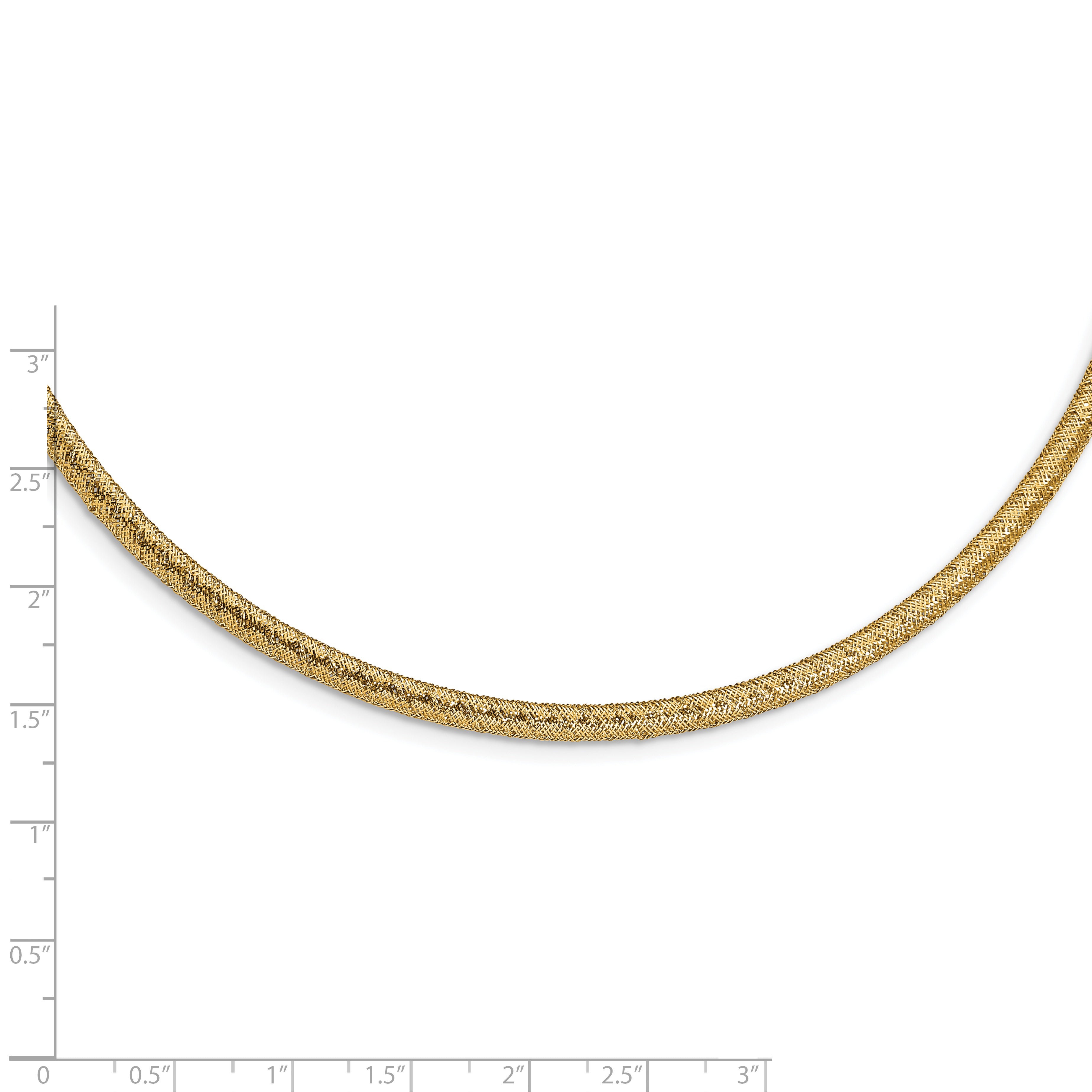 14K 4mm Woven Stretch Mesh 17.5 inch Necklace SF2741