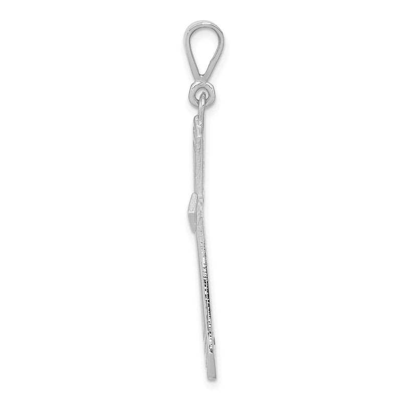 14k White Gold Passion Cross Pendant CH126