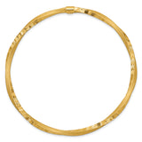 14k Satin Finish Diamond-cut Twist 3.00mm Slip-on Round Bangle Bracelet DB494
