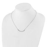 14k White Gold 1/4 carat Diamond Bezel-set Curved Bar 18 inch Necklace PM1005