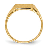 14k 8.0x9.5mm Closed Back Signet Ring RS369