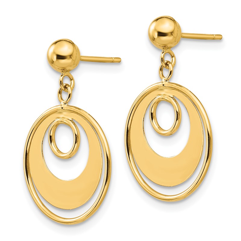 14k Circle Dangle Post Earrings YE1423