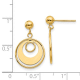 14k Circle Dangle Post Earrings YE1423
