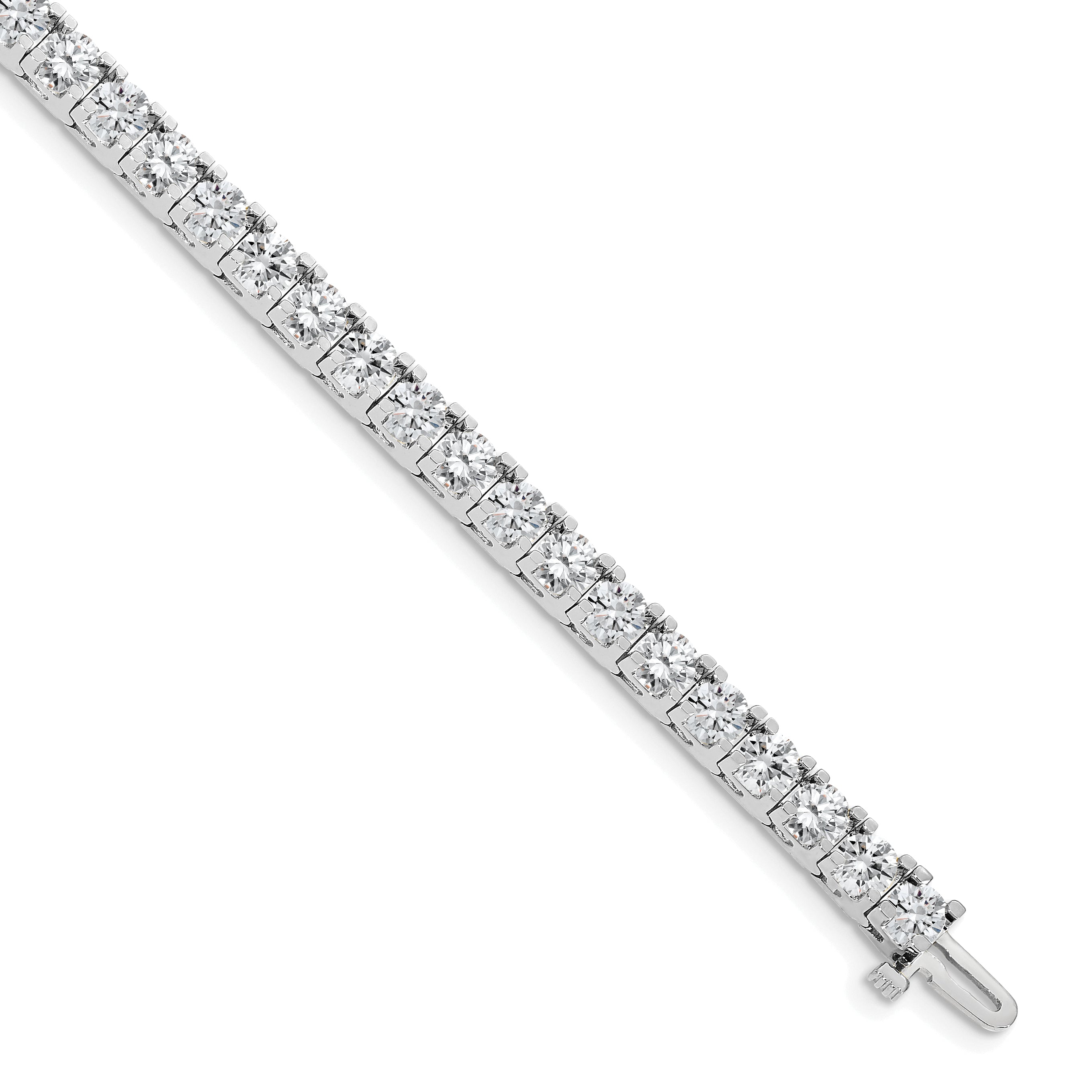 14k White Gold Complete 12.5 carat Round A Diamond 4-prong 7 inch Tennis Bracelet X2047WA