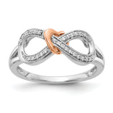 14k Two-tone 1/10 carat Diamond Infinity with Heart Ring RM5729