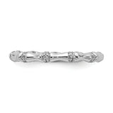14k White Gold 3mm 1/5 carat Diamond Fancy Bamboo Band RM3722