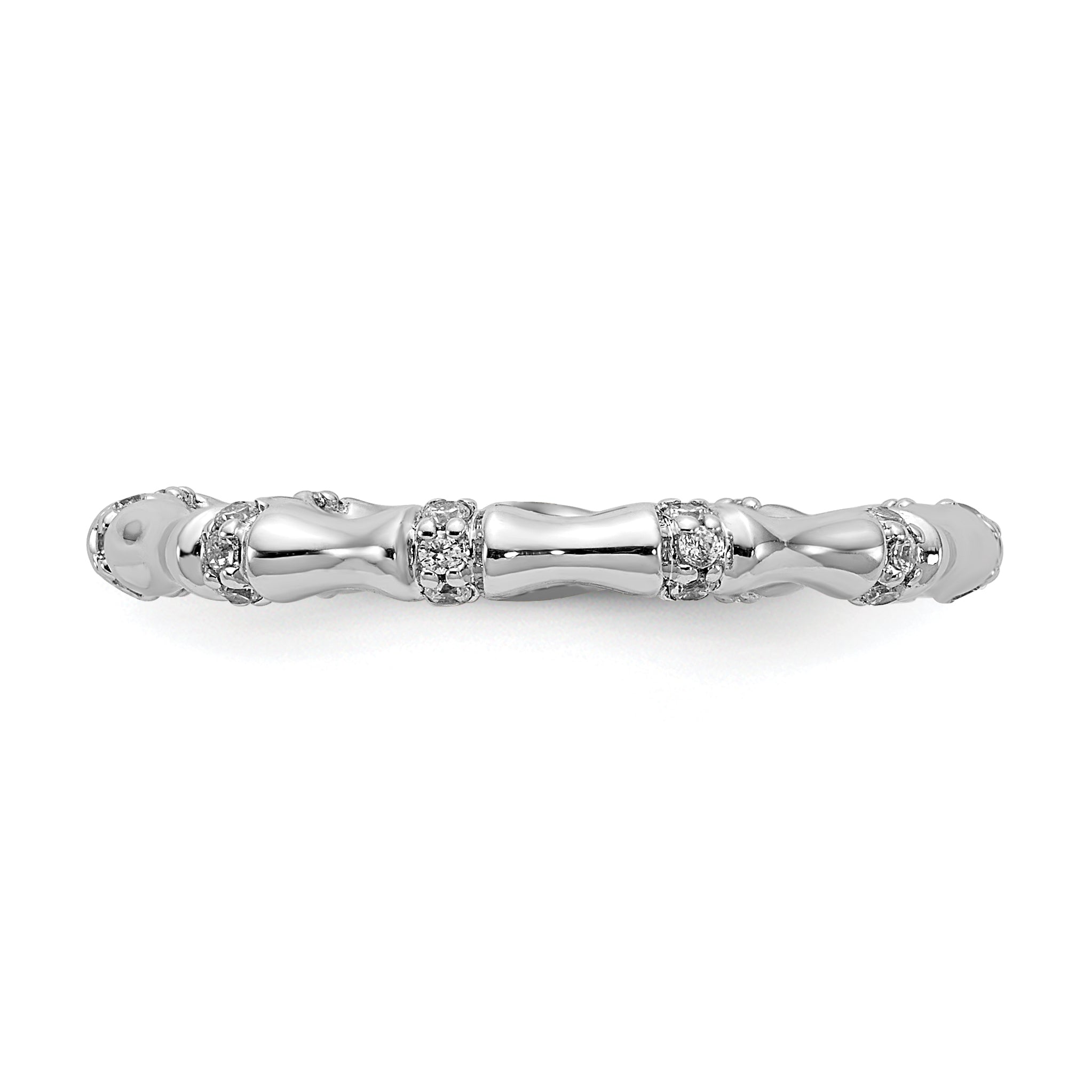 14k White Gold 3mm 1/5 carat Diamond Fancy Bamboo Band RM3722