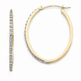 14k Diamond Fascination Diamond Dust/Accent 2x31mm Oval Hoop Earrings DF110