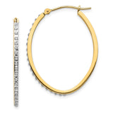 14k Diamond Fascination Diamond Dust/Accent 2x31mm Oval Hoop Earrings DF110