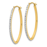 14k Diamond Fascination Diamond Dust/Accent 2x31mm Oval Hoop Earrings DF110