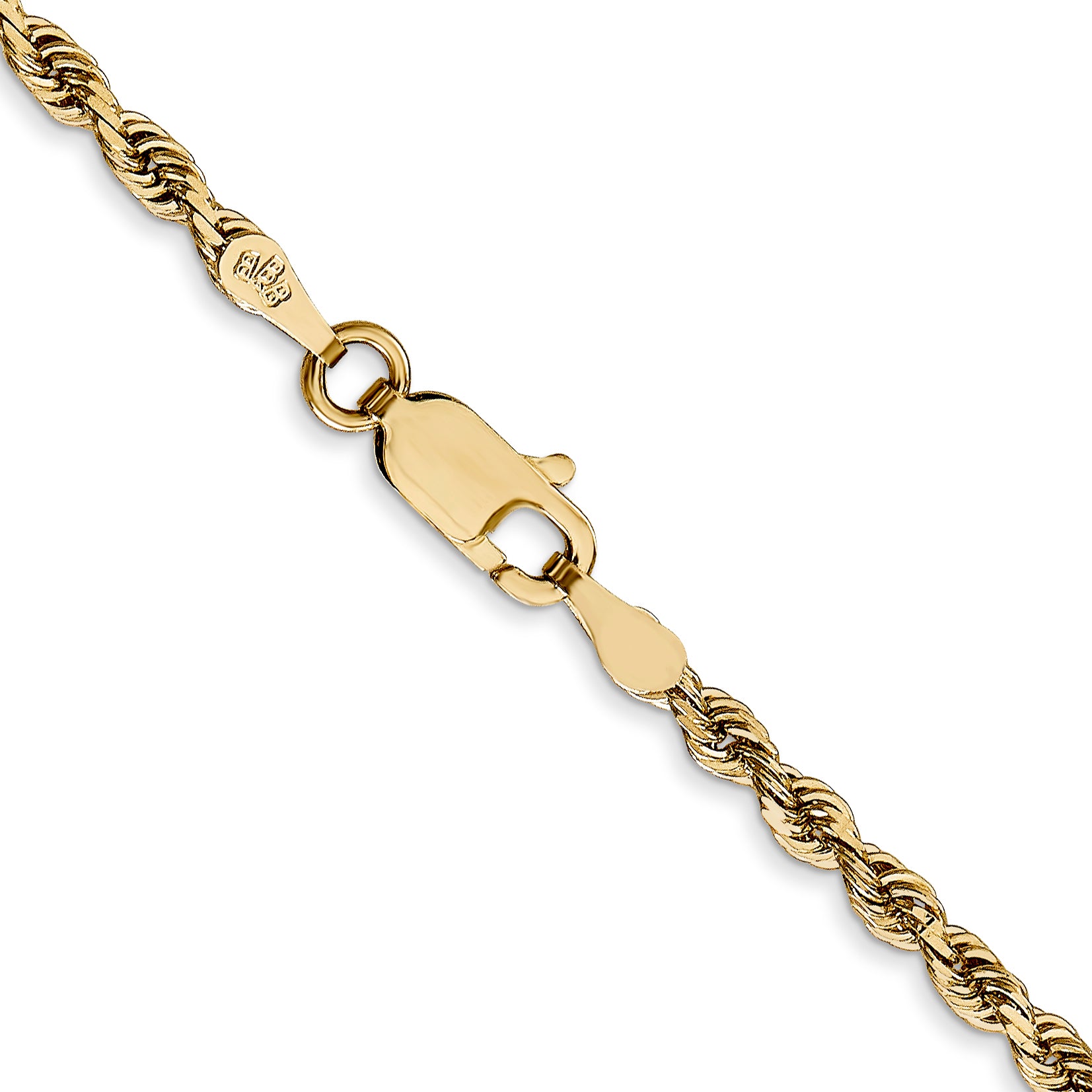 14K 26 Inch 2.75mm Diamond-cut Quadruple Rope Lobster Clasp Chain QTR021