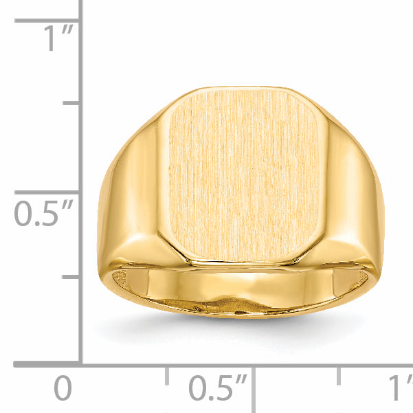 14k 13.0x15.5mm Octagon Open Back Mens Signet Ring RS337