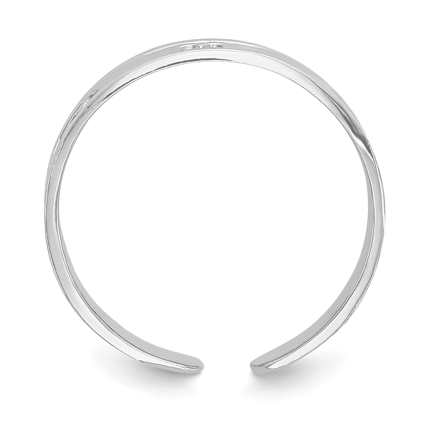 14k White Gold Polished with Hearts Toe Ring K5106