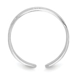 14k White Gold Polished with Hearts Toe Ring K5106