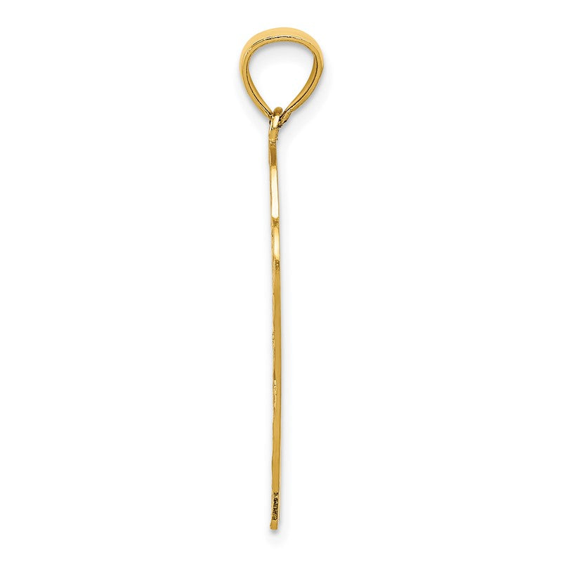 14k Basketball in Hoop Diamond Cut Pendant C3584