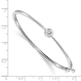 14k White Gold Complete 1/2 carat A Diamond Hinged Oval Bangle Bracelet XB182A