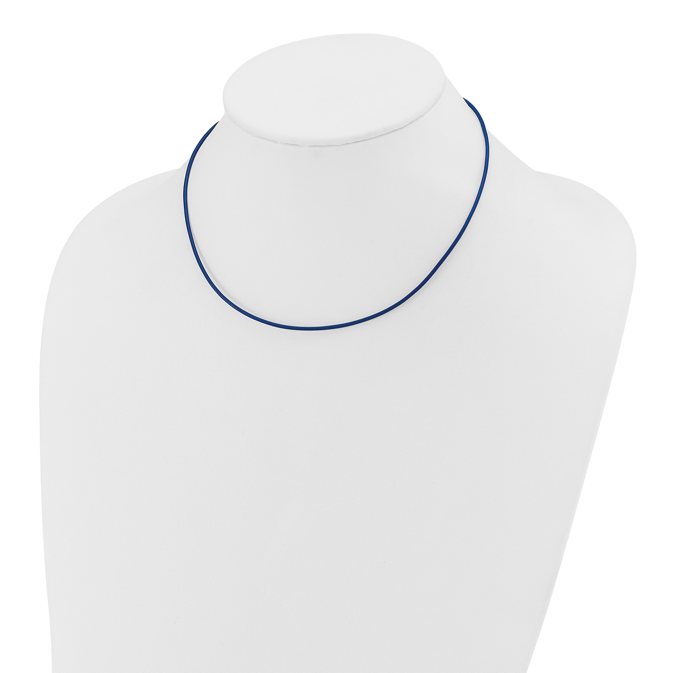 14k Yellow Clasp 1.6mm 16 inch Royal Blue Leather Cord Necklace XG255
