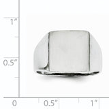 14k White Gold 13.0x13.5mm Open Back Satin Mens Signet Ring RS613