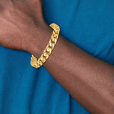 14K 20 inch 10.6mm Hand Polished Flat Beveled Curb Link with Box Catch Clasp Chain LK134