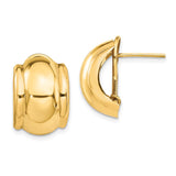 14k 12x17mm Polished Fancy Omega Back Post Earrings H580