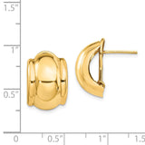 14k 12x17mm Polished Fancy Omega Back Post Earrings H580