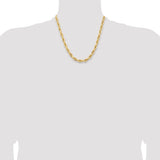 14K 18 inch 7mm Semi Solid Rope with Lobster Clasp Chain BC194