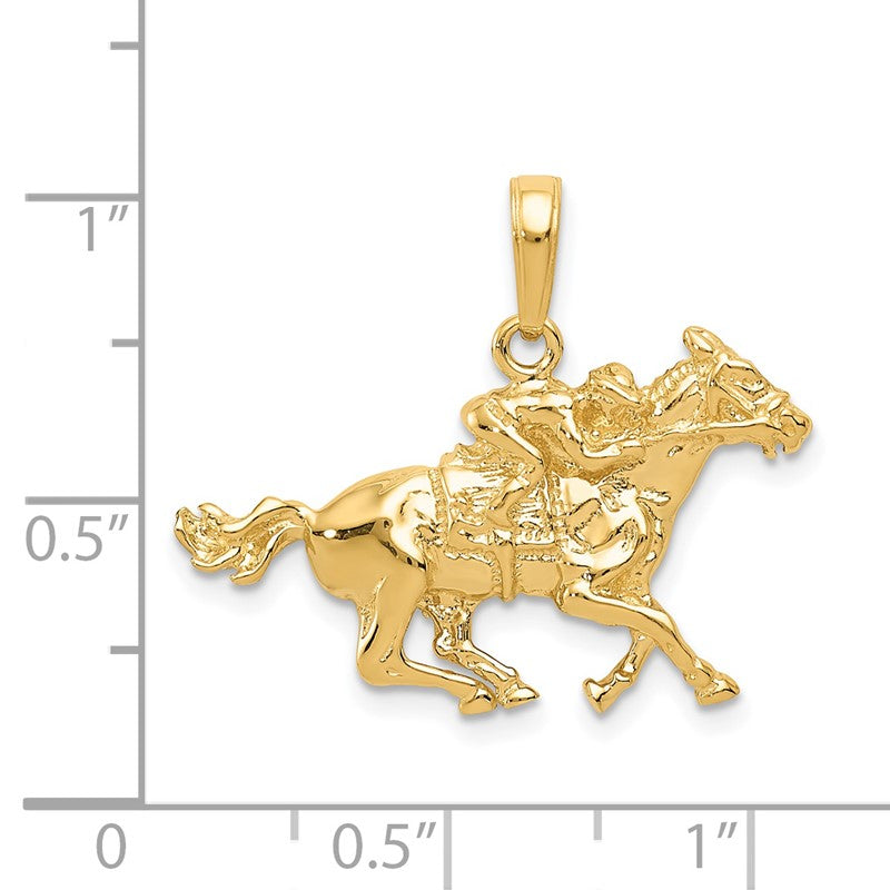 14k Jockey on Horse Pendant C3568