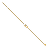 14k Complete A Diamond Evil Eye 2-Strand 7 inch Bracelet with 1 inch Extender XB320A